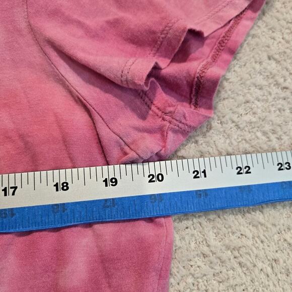 Guess Pink Tie-front Y2K Style Crop Top T-shirt with Beach Graphic Size XL - Picture 4 of 10